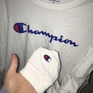champion white long sleeve